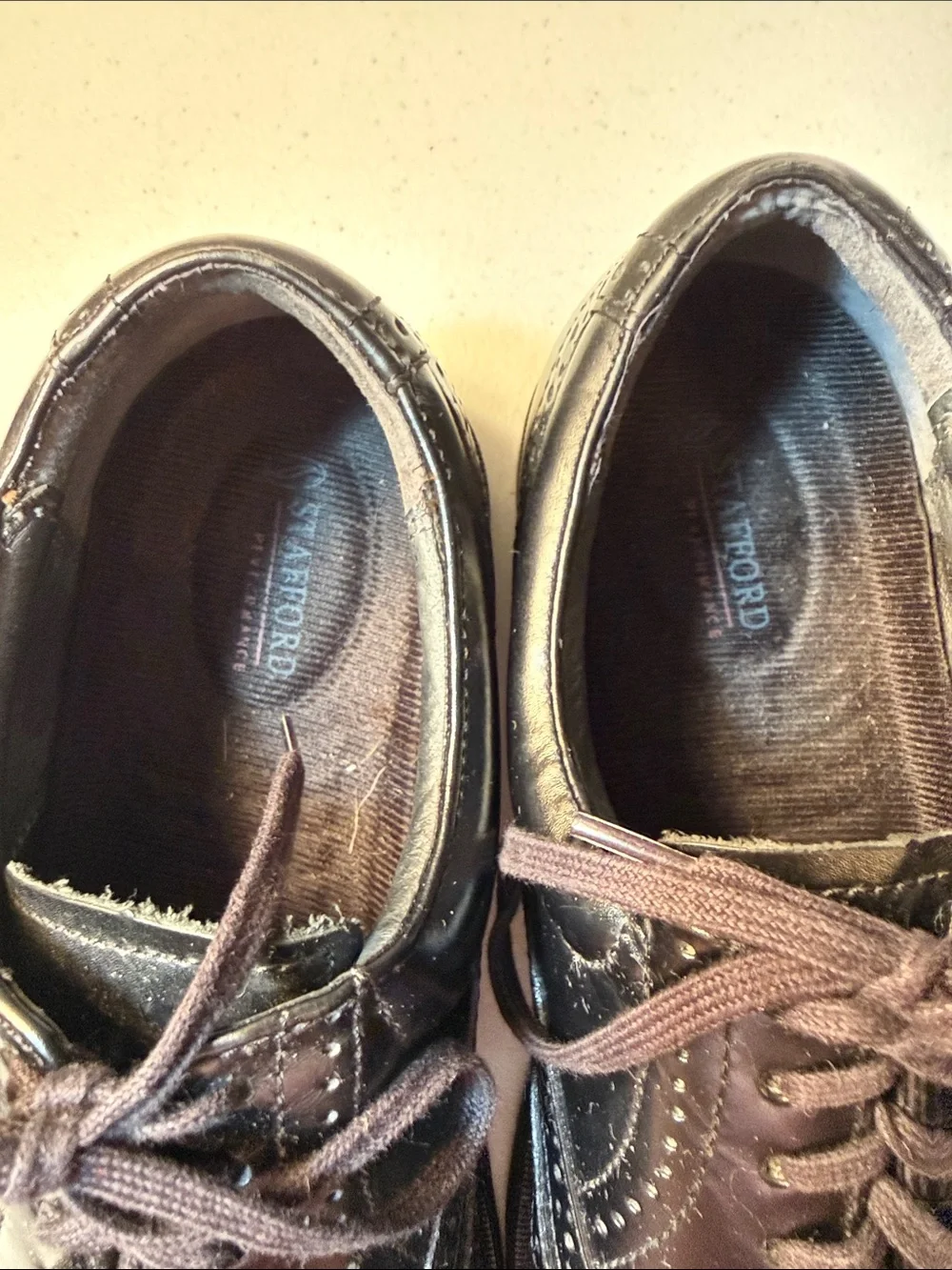 Stafford Black Men's Wingtip Derby Dress Shoes